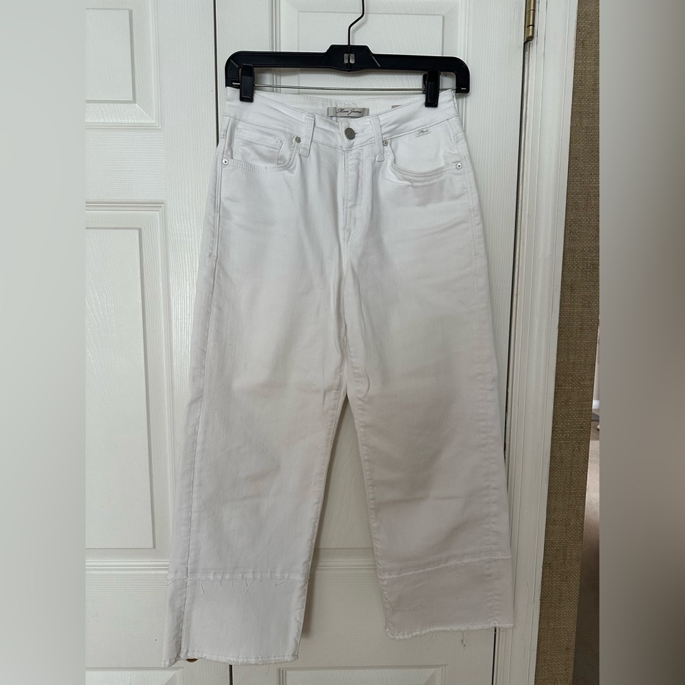 Mavi Women's White Cropped Flare Jeans